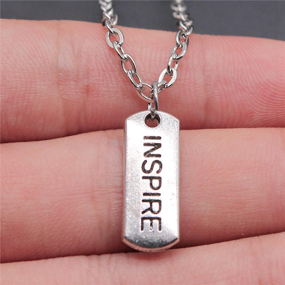 Strip Letter Initial Tags Pendant Antique Bronze Metal Men Collar Necklace New Arrival Gift