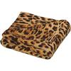 Classic Leopard Print Flannel Blanket Brown Animal Skin Pattern Soft Warm Throw Blanket Sofa Bed Wildlife Home Decor Gift