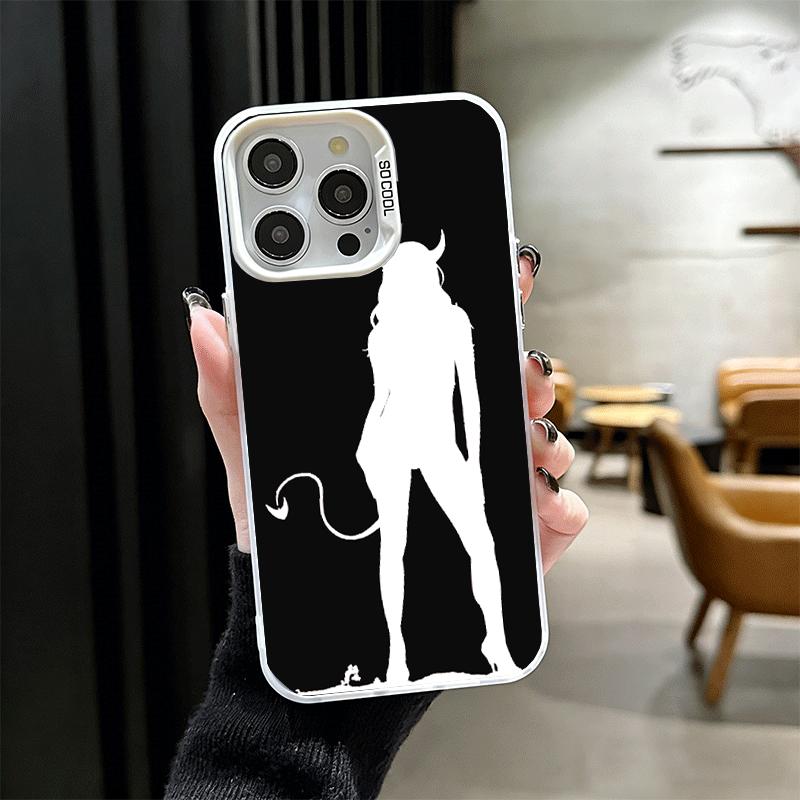 Devil Girl Silhouette Cool Shockproof Phone Case for iPhone 17 Air 16 16E 15 Pro Max 14 Plus 13 Mini 12 Back Cover Anti Fall Fun