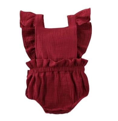 A Girls Romper with Ruffles for Baby 18M [Misia Luxury] Girls, Clothes, Children's Clothes, Red,