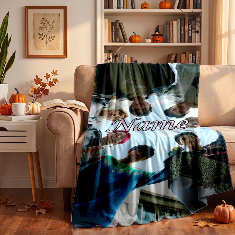 Mantas de Franela Personalizadas de ENHYPEN Suaves Cálidas Acogedoras Mantas para Decoración del Hogar Regalos Navideños