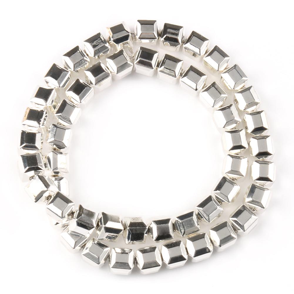 

Натуральный гладкий серебряный цвет гематитовый камень граненый куб свободные бусины «сделай сам» для изготовления ювелирных изделий браслеты в подарок на день рождения 15 дюймов нитка 6mm 40pcs серебряный