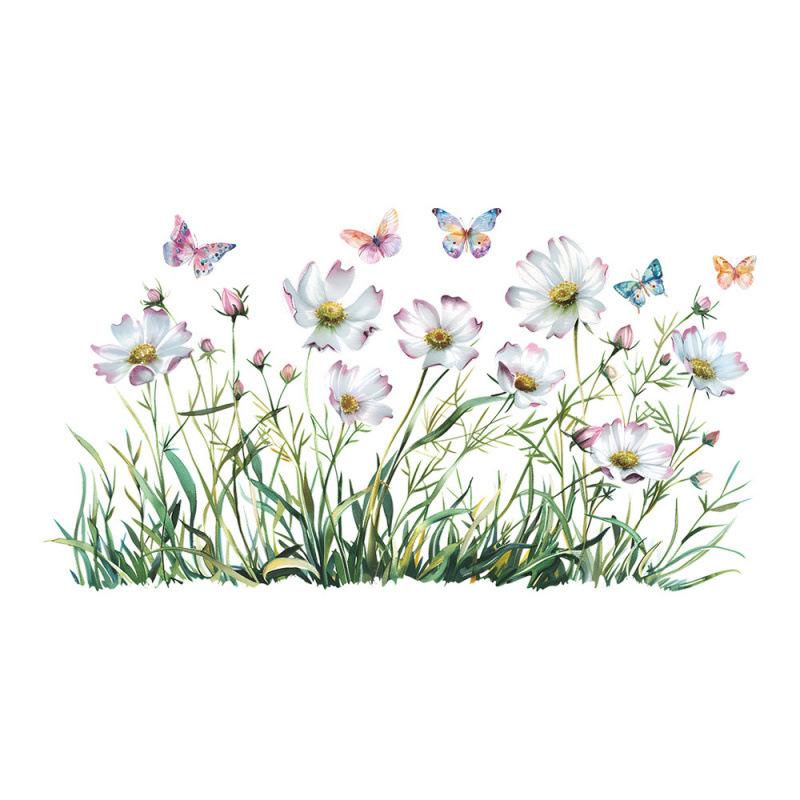 

Gesang Flower Leaves Bedroom Living Room Entryway Home Decoration Wall Stickers Self-adhesive One Size