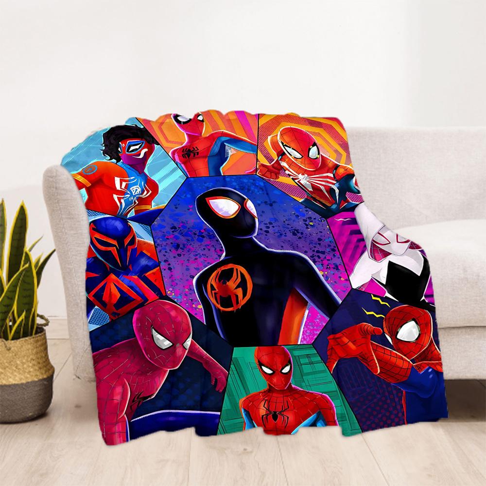 Spider-Man Outdoor Flannel Throw Blanket - HD Printed Lightweight Soft Warm All-Season Blanket for Sofa, Bed, Travel, Camping 1203040