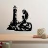 Mermaid Lighthouse Metal Wall Art Coastal Rust Resistant Home Decor Ocean Lovers Gift Farmhouse Hanging Ornament