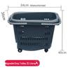 Coș de cumpărături din plastic cu roți și mâner de tragere