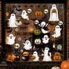 PVC Window Decal 6 Sheets Halloween Clings, Spooky Ghost Pumpkin Bat Wall Sticker Sticker, Reusable Static Glass Decals for Holiday Party Home Decor