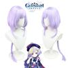 Genshin Impact Qiqi Zombie Cosplay Wig Long Purple Hair Halloween Party Prop