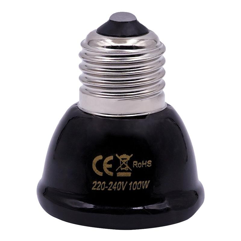 Pet Reptile Heat Lamp Ceramic Heater Bulb Lamp Shade Cover for Bird and Amphibian Pet Brooder Cage With Protective Case