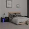 VidaXL 2x Bedside Tables and LED Lights Nightstands Bedside Cabinets Bed Cabinets Bedroom Furniture Black 3152771