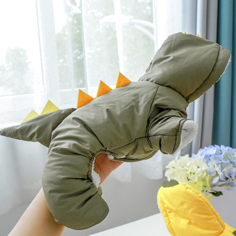 Psí kombinéza Zimní mikina Psí bunda Psí kabát s kapucí Kostým dinosaura pro psa