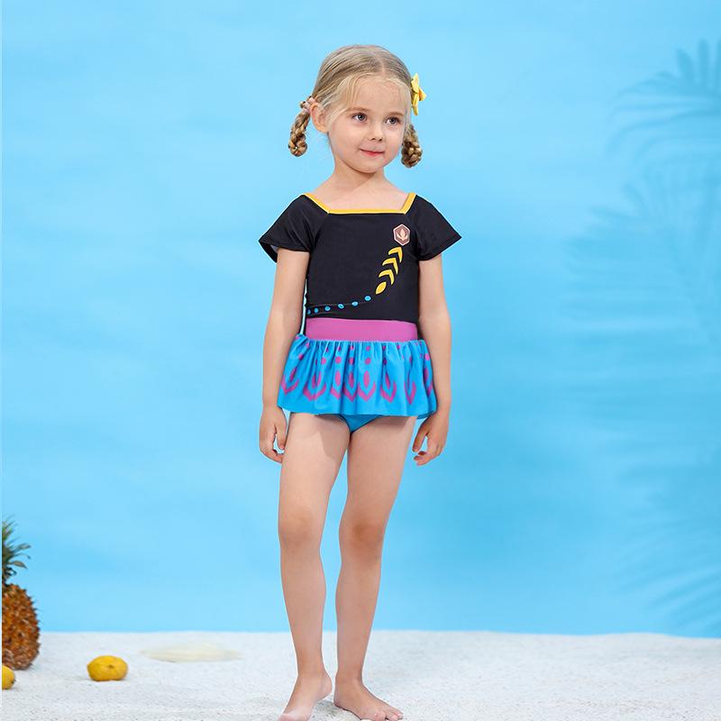 2026 Girls' Disney Princess One-Piece Swimsuit: Cinderella, Snow White & Rapunzel Design