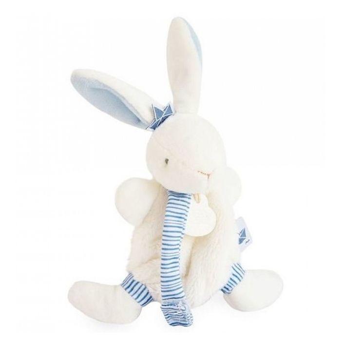 Doudou avec attache tétine - DOUDOU ET COMPAGNIE - Lapin Matelot - Mixte - Multicolore - Blanc