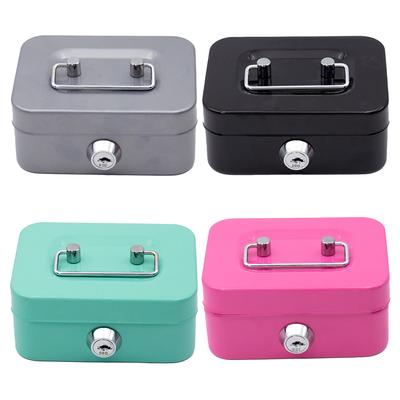 Metal Money Box with Key Lock Money Saving Box 4.53x3.78x2.28inch Money Organizer Small Storage Box for Adults and Kids