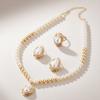 Irregular Design Retro Elegant Jewelry Set Elegant Style Earrings Necklace Ring Set  Party