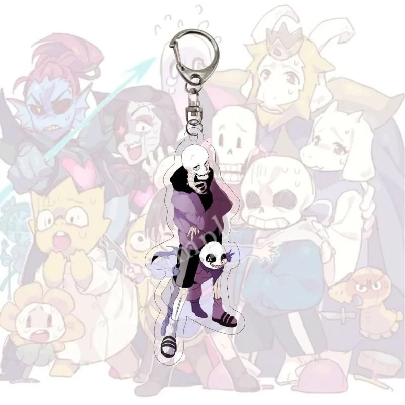 Undertale Schlüsselanhänger Anime Schlüsselring Männer Frauen Acryl Auto Cosplay Handy Tasche Anhänger Anhänger Party Kinder Geschenk Schmuck Spielzeug