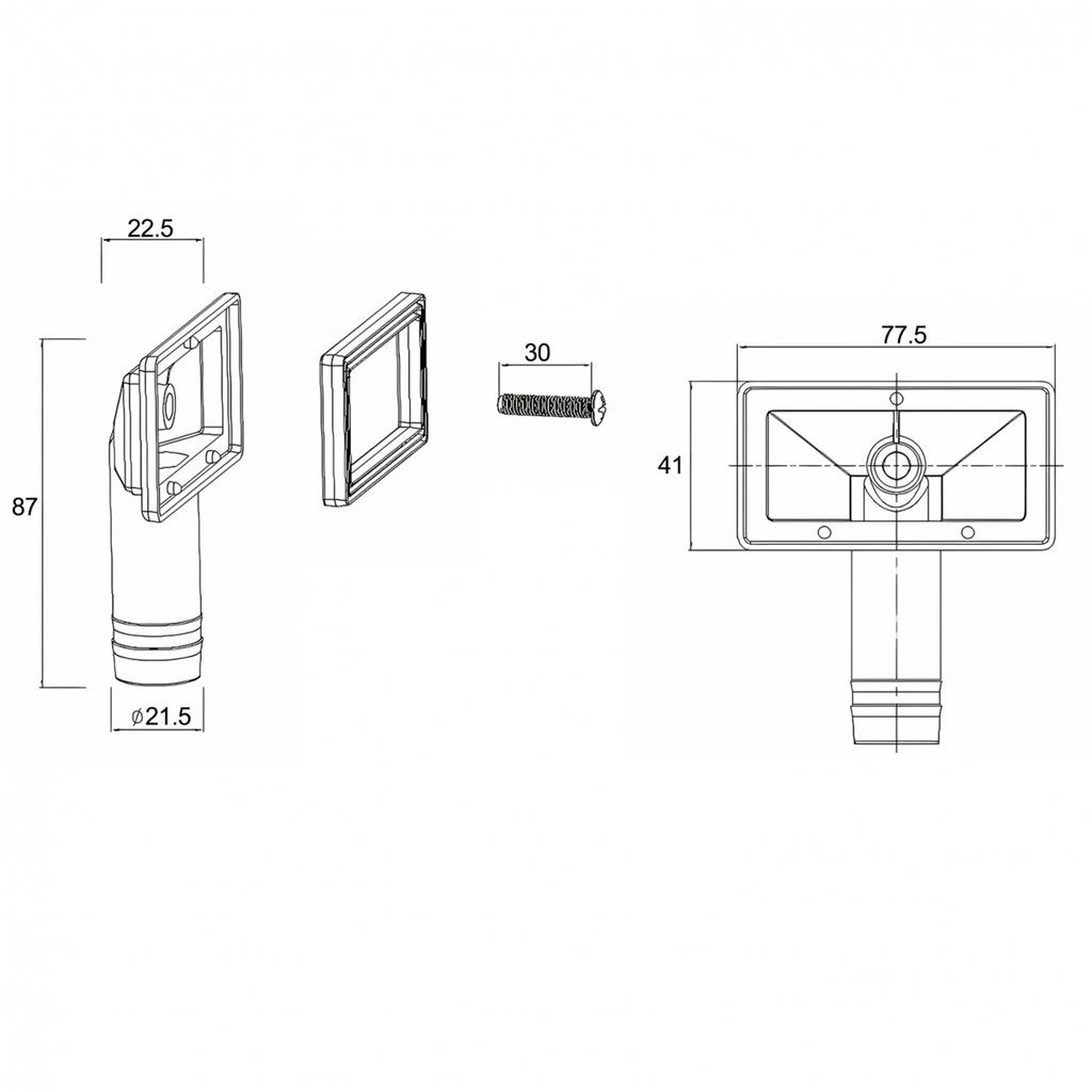 Regulowany Odpływ Przelewowy do Zlewu Kuchennego Wykonany z Odpornego na Erozję ABS