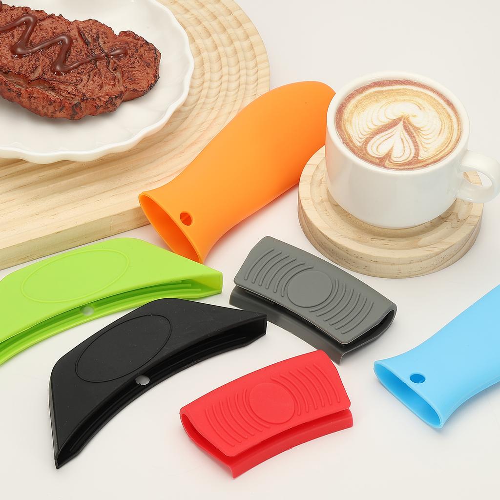 4Pcs Silicone Assist Hot Pan Handle Holder Hot Skillet Handle Covers Pot Sleeve Non-Slip Heat Resistant for Kitchen Frying Pans