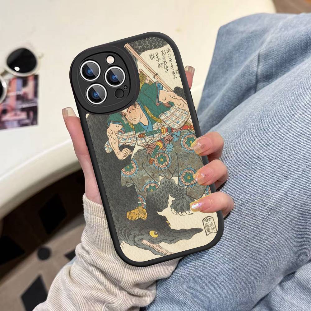 Utagawa Kuniyoshi Ukiyoe Art Leather Phone Case For Iphone 16 15 14 Plus 13 12 11 Pro Max Case
