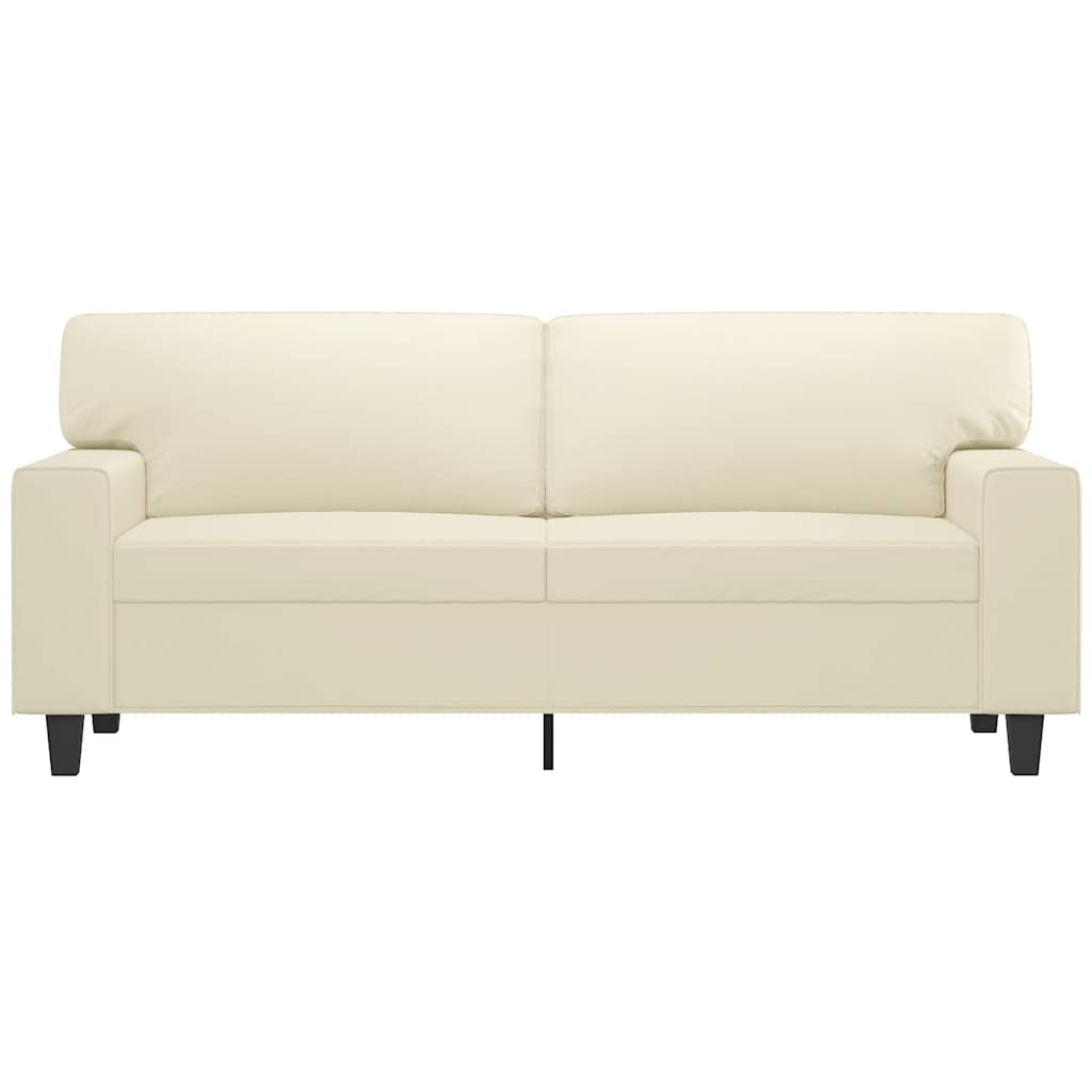 2 Seater Cream Sofa 140 Cm Faux Leather