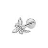 Hot Sale Body Jewelry: Titanium Labret Flatback Tragus Earring Stud Internal Thread Zircon Rings