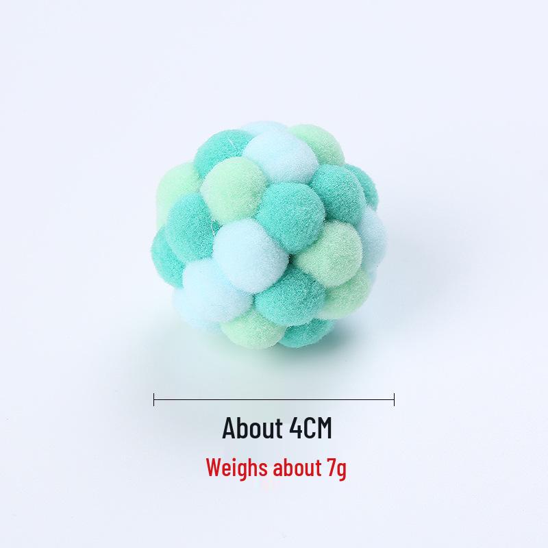 Handmade Colorful Bell Ball: Interactive Plush Chase Toy for Cats