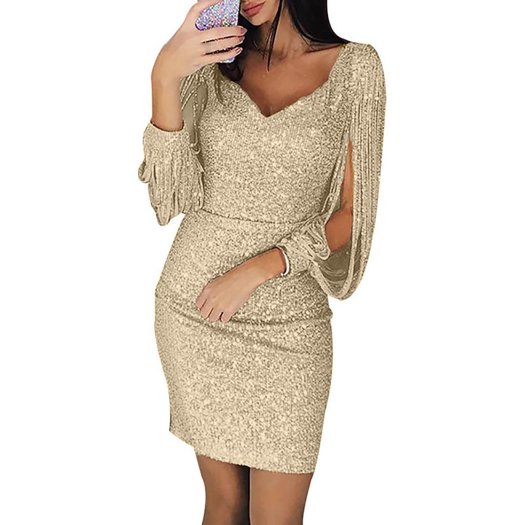 Kadın Moda Seksi Renkli Kolsuz Kısa Kollu Elbise