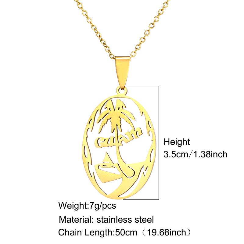 Guam Halsketten für Frauen Männer Gold Farbe Guam Anhänger Hochzeit Party Engagement Edelstahl Schmuck