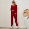 JPNTKY Women's Fashion Casual Long Sleeve O-Neck Pants Suits