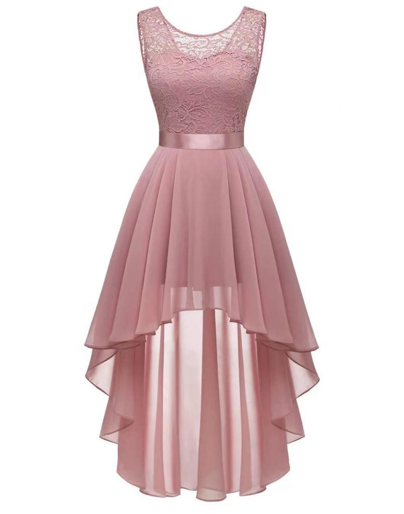 2025 Elegant Lace and Chiffon Evening Gown with Flowing Swing Skirt