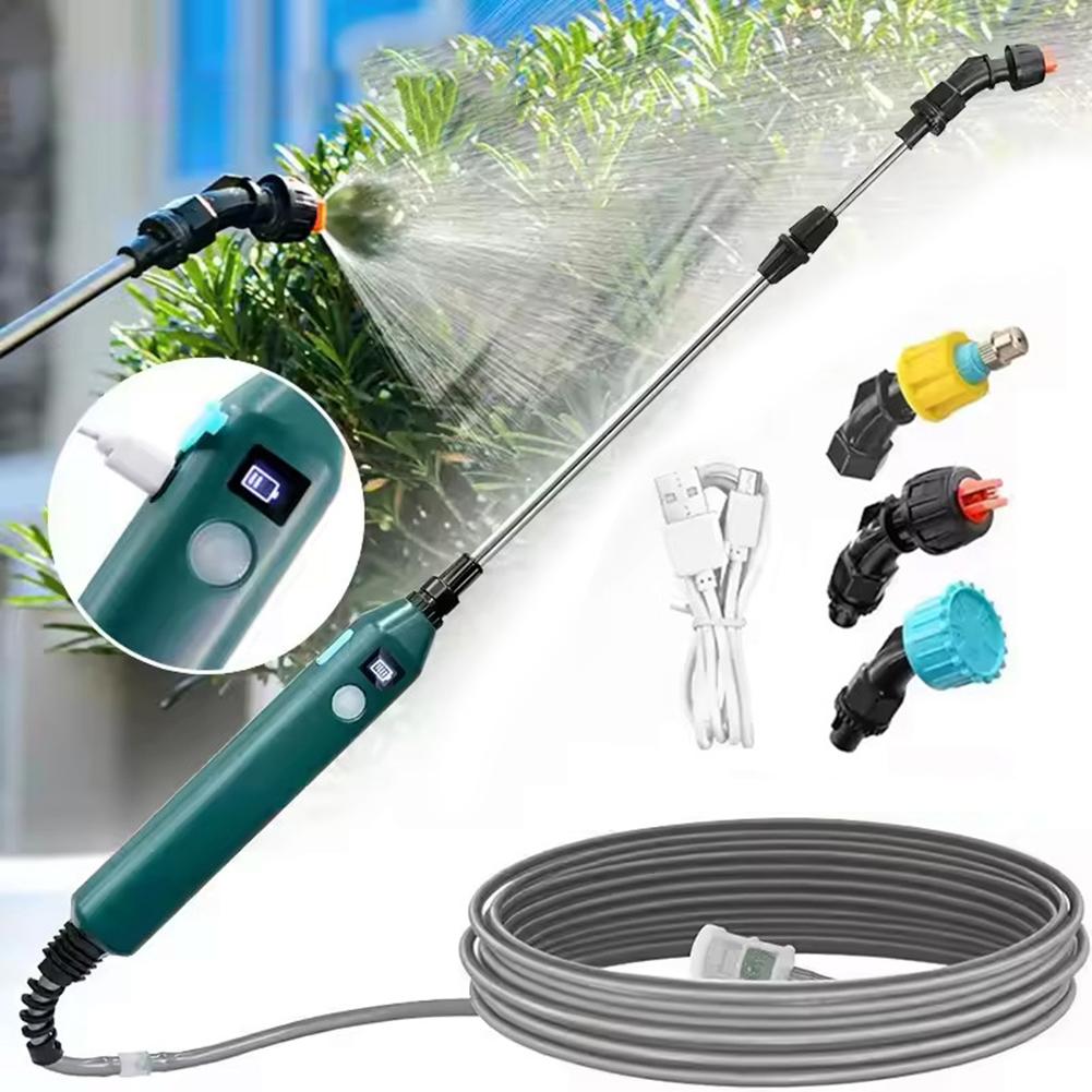 Electric Sprayer Telescopic Wand Rechargeable Garden Sprayer Wand Electric Watering Handle Irrigation Tool for Lawn and Garden