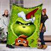 Grinch-Thema Bedruckte Decke Perfekt für Sofa Bett Reisen Außenbereich Maschinenwaschbar Gemütlich Langlebig