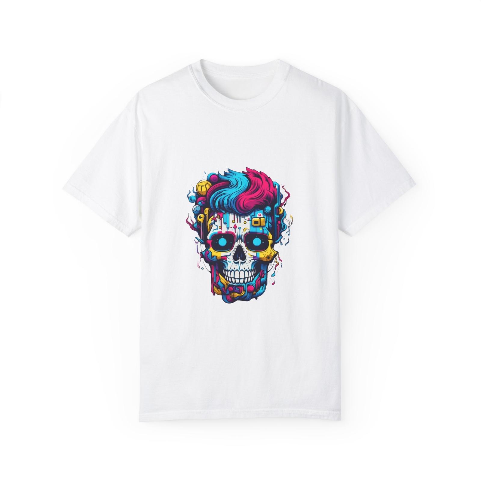 Abstract Colorful Skull Unisex Garment-Dyed T-shirt S