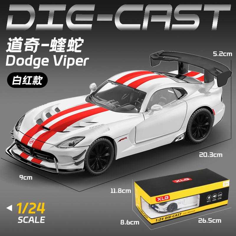 1:24 Dodge Viper ACR Massive Sports Car Alloy Diecast Model Car Children's Toy Car Racing Games With Kids With Sound Light Gifts