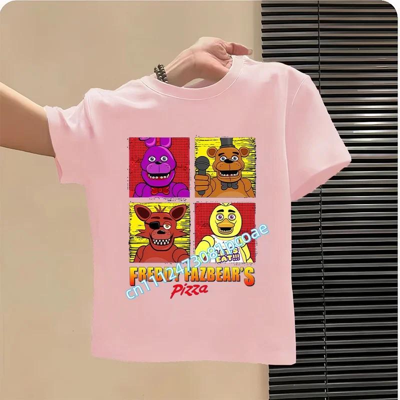 T-shirt FNAF Traspiranti Bambini Five Nights At Freddy Carino Top a Manica Corta Ragazzi Ragazze Moda Estiva T-shirt Abbigliamento Bambini