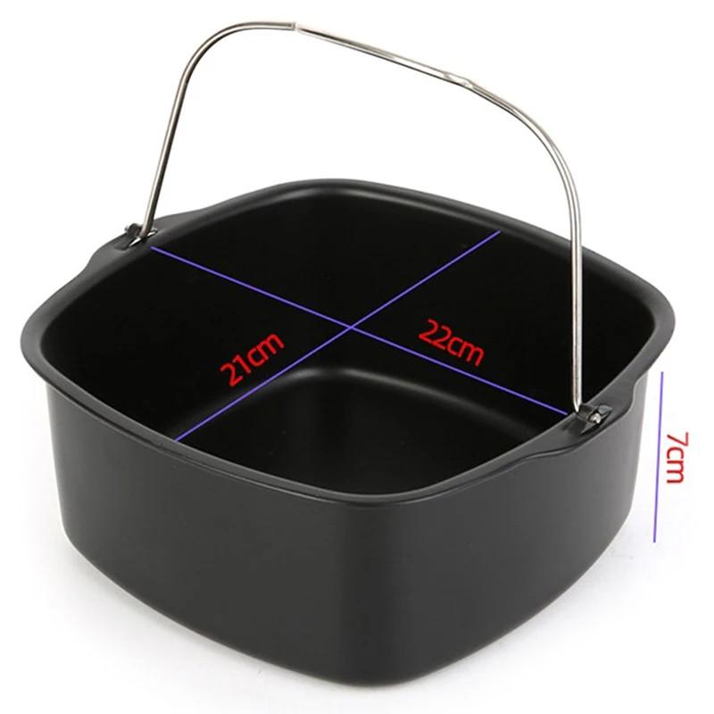 Square Silicone Baking Pot for Air fryer Accessories Non Stick Baking Mold Air Fryer Roasting Pizza Cake