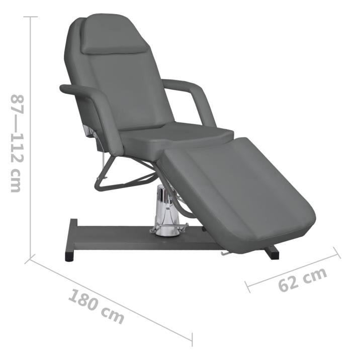 VidaXL Massage Table Grey 180x62x(87-112) Cm