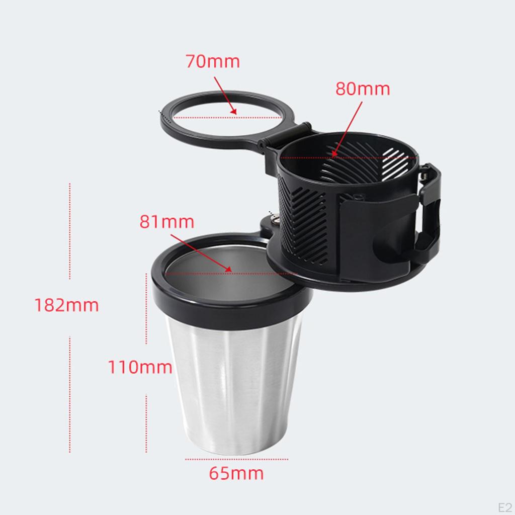 Detachable Car Cup Holder Rotating Base Attachment Multifunctional Black Tray Automotive