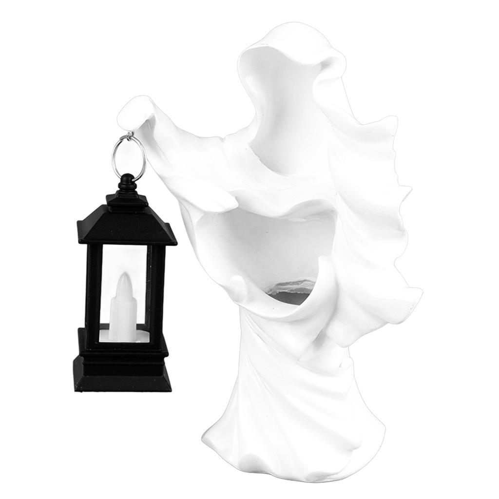 Helvetes Budbärare Lykta Harts Halloween Spökstaty Lykta Läskig Häskskulptur för Hemma Tema