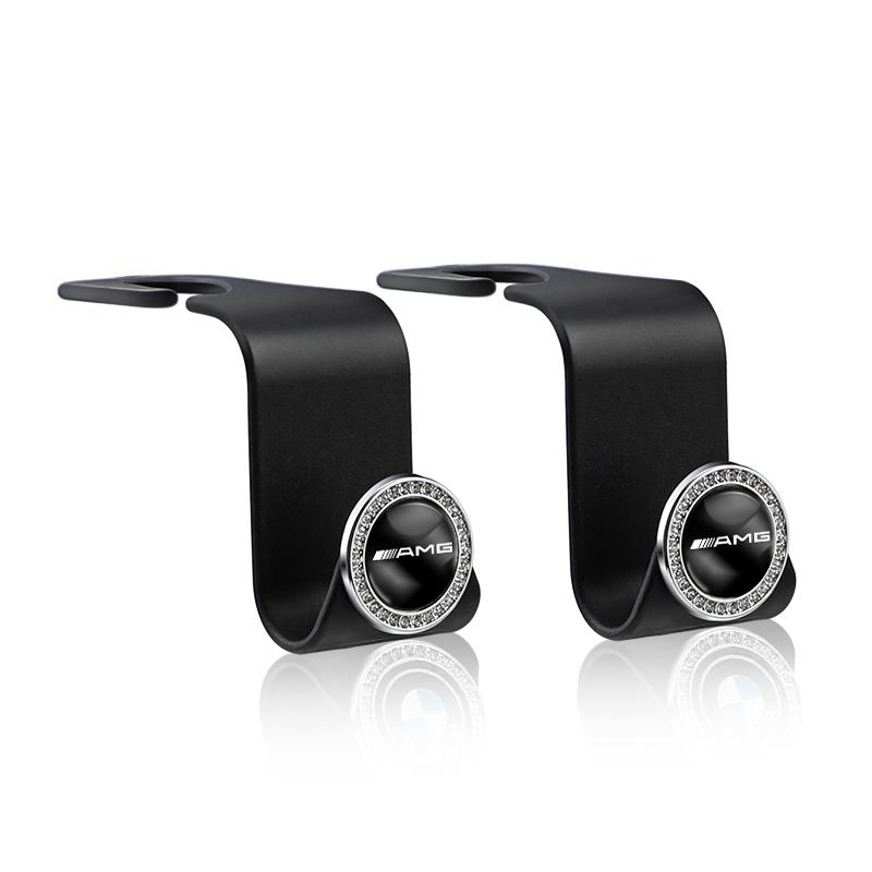 ZQE1 2Pcs Car Interior Portable Seat Back Hooks For Mercedes Benz AMG Smart W205 C300 W203 W206 W108 W124 W126 W140 W168 W169 W176 W1