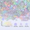 BOXOB 280pcs Iridescent Confetti - Happy Birthday, Circle, Star Shapes - Paper Material - Perfect for Birthday Parties & DIY Crafts