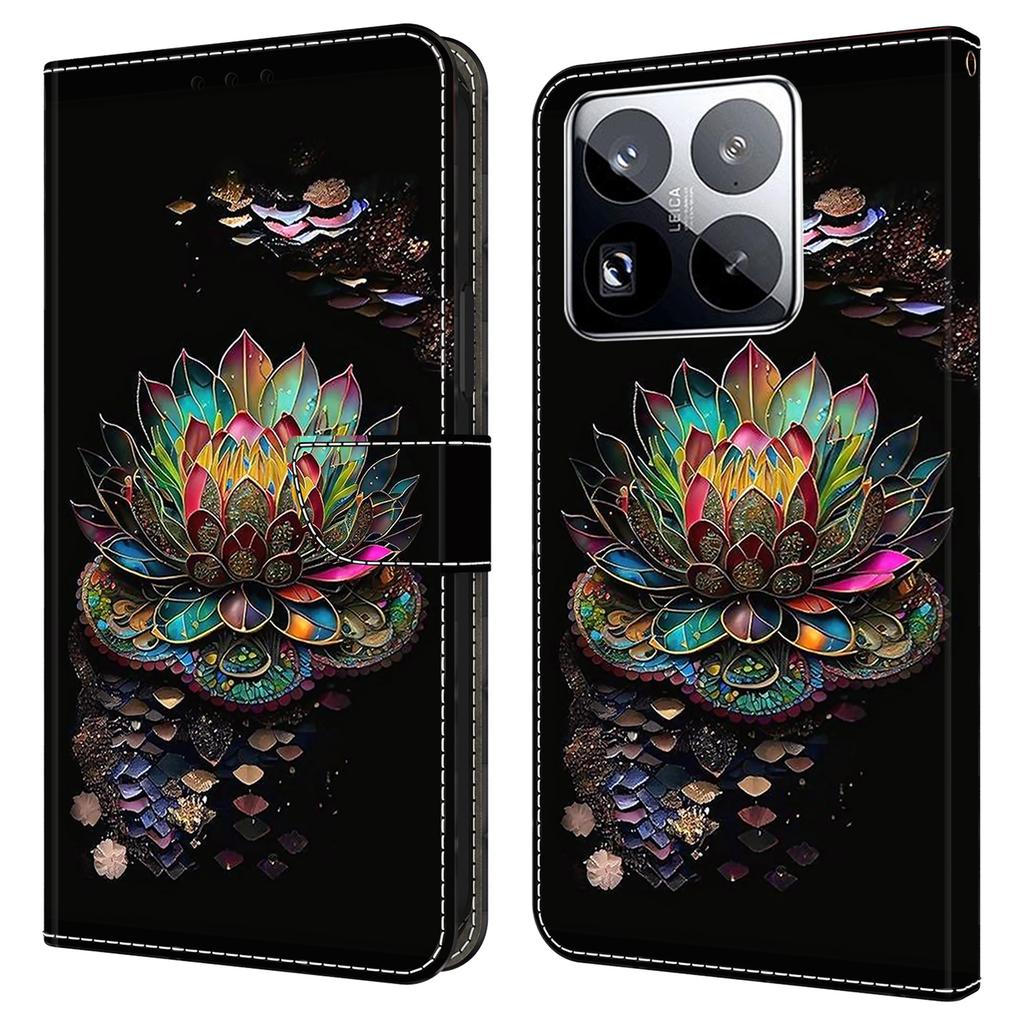 For Xiaomi 15 Pro Case with Card Slot Pattern Printed TPU+PU Leather Flip Phone Cover