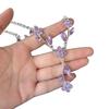 Flower Dance~ Pink Million Sense Flash Diamond Flower Necklace Banquet Birthday Evening Dress Clavicle Chain Premium Set