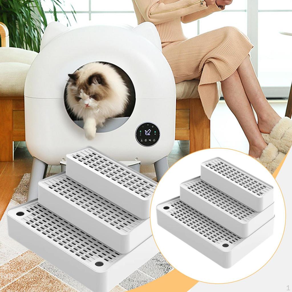 Rampe Trittbrett Abnehmbare Matte Waschbares Kissen Leicht zu Verschmutzen Treppe 3 Stufen für Kleine Ältere Katzen Innenbereich