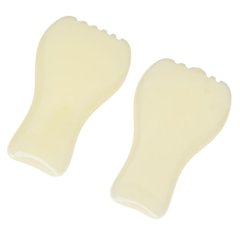 2pcs Facial Scraping Massage Board Smoothing Surfaces Resin Skin Gua Sha Plate for Home Salon