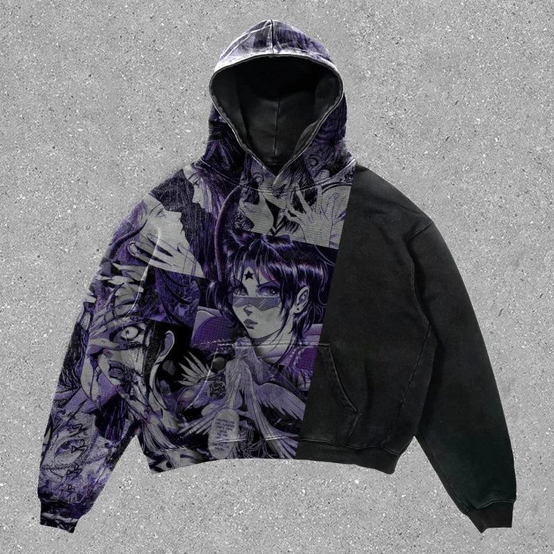 Spring and Autumn American Retro Skull Skull Skeleton Series 3D Digital Printing Trend Hoodie Sweater