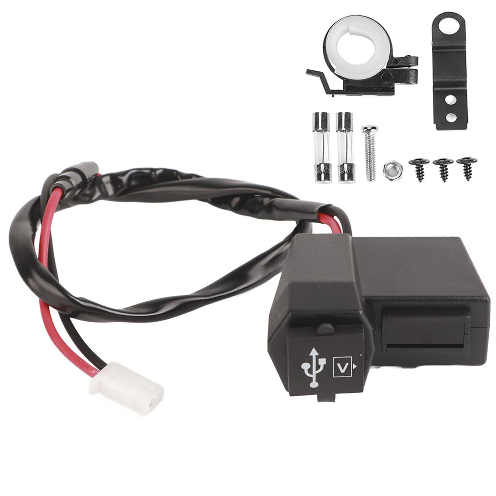   Motorcycle Dual USB   Socket Adapter with Voltmeter Display