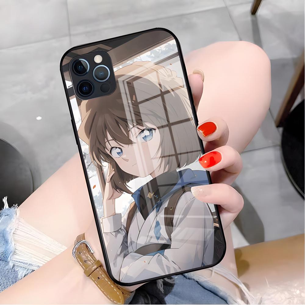 A-Detective C-Conan Haibara Telefoonhoesje Voor IPhone 17 Pro Max 16 15 14 Pro Max 13 11 X Xs Xr 8 7Plus Glazen Hoes