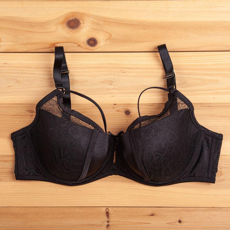 

Тонкая формованная чашка Кружево Сексуальное Формирование груди со стальным кольцом 100D-44D Black