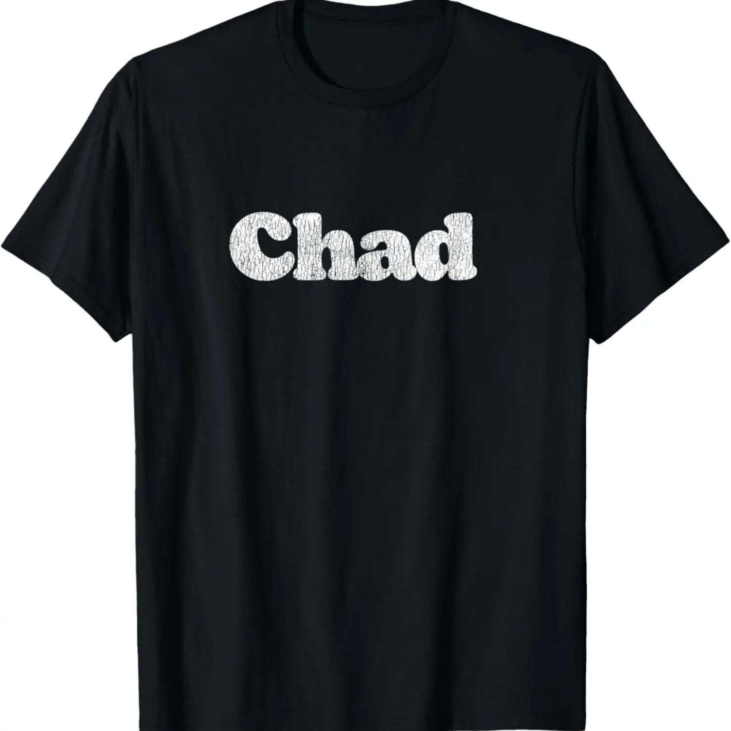 Chad - Distressed Funny Minimalist Design T-Shirt S